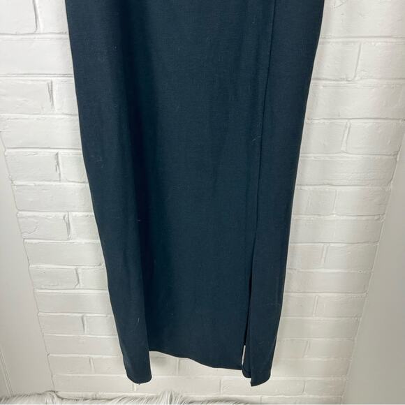 Forever 21 Plus Size Black Ribbed Stretchy Knit Leg Slit Dress Size 3X - Picture 5 of 9